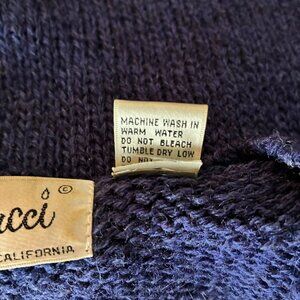 Vintage 80s Carducci Women’s S Sweater Blue Crane Bird Intarsia Knit Pullover